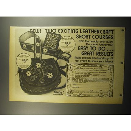 1974 Tandy Leather Company Advertisement - Two Leathercraft short courses