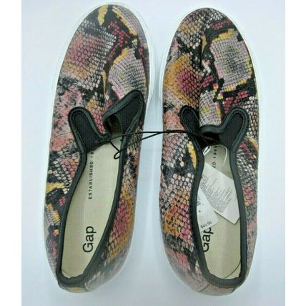 GAP Slip-on Sneakers Snake Print Novelty Leather Loafers Women's US 9