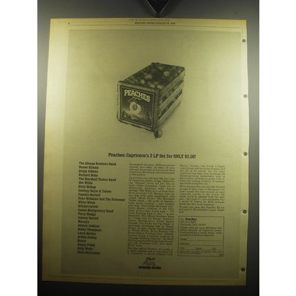 1974 Peaches Capricorn Records Album Advertisement