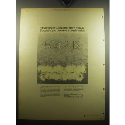 1974 Focus Hamburger Concerto Album Advertisement