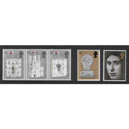 GREAT BRITAIN 1969 INVESTITURE OF HRN SG 802 /806 SET 5 VALS UM MINT#4