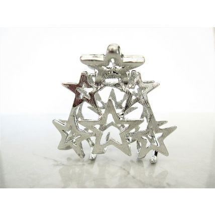 Silver stars metal hair claw clip