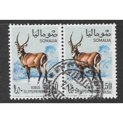 SOMALIA 1968 ANTELOPE KORBUS HORIZONTAL PAIR USED 1.50s