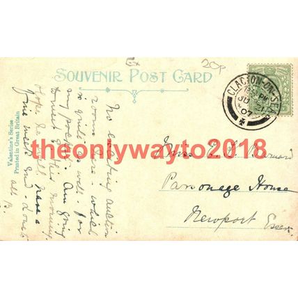 Esplanade & Beach, Clacton on Sea, Essex, Valentines Postcard, 1907