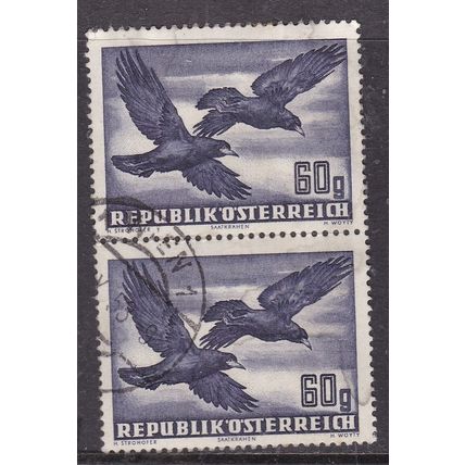 Austria 1950 Rooks 60g Pair Fine Used SG 1215 VGC