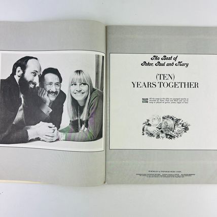 Best of Peter Paul & Mary Ten Years Together Song Book Paperback Illustrated