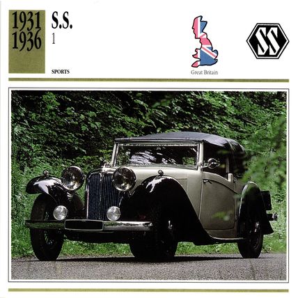 Collectors Club card. Classic Cars. S.S. 1