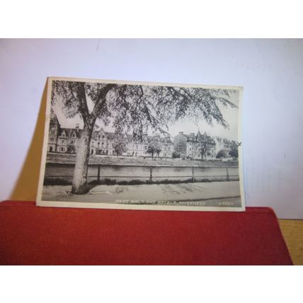 NESS WALK & HOTELS, INVERNESS, SCOTLAND unused vintage postcard by Valentine =