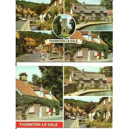 Yorkshire THORNTON LE DALE Two 1970's-1980's Postcards (Dennis)