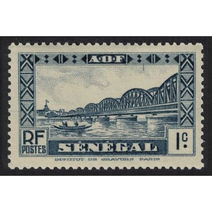 Senegal Faidherbe Bridge Boat Dakar 1c 1935 MNH SG#139 Sc#142