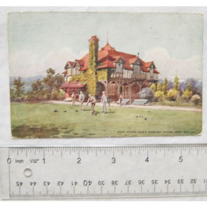 pre 1918 postcard Port Sunlight, Social Club & Bowling Green