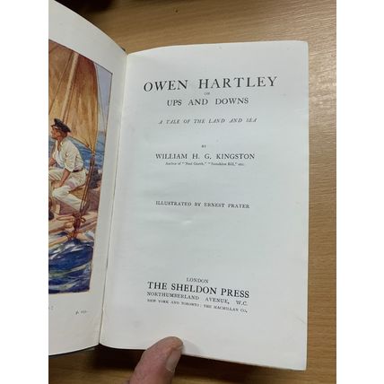 RARE* c1928 W H G KINGSTON "OWEN HARTLEY" FICTION ANTIQUE HARDBACK BOOK (P4)