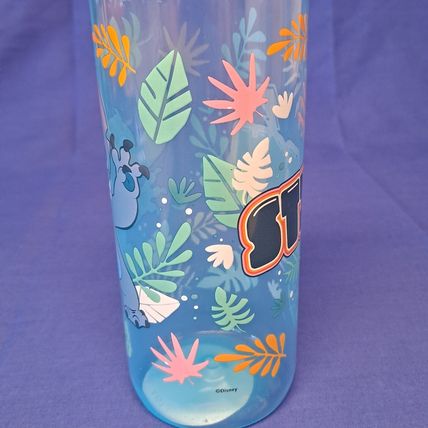 New Disney Lot 2 STITCH Kids CUPS Travel Water Bottle Drink FLip Lid