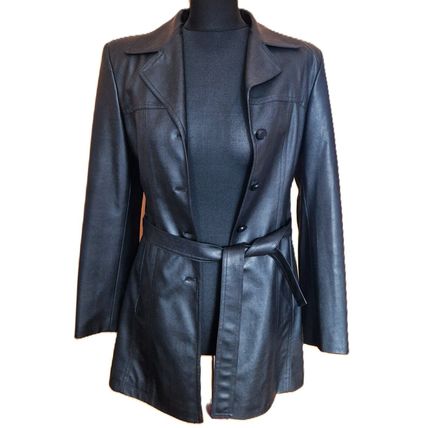 Black Vegan Leather Jacket EU42 UK S- M