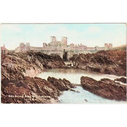 Sea Baths, Bull Bay, AMLWCH - London & North Western Railway 1907 Postmark