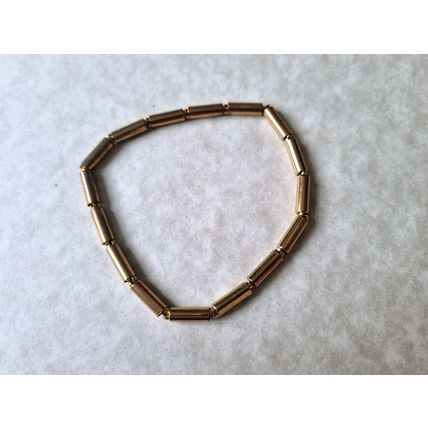Vintage Gold Tone Brass Tube Style Expandable Spring Link Sleeve Armbands Garter