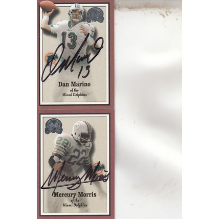 DAN MARINO & MERCURY MORRIS AUTO 2000 MIAMI DOLPHINS HALL OF FAMERS ON OFFENSE