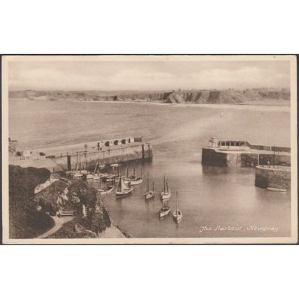 The Harbour, Newquay, Cornwall, c.1940 - Millar & Lang Postcard