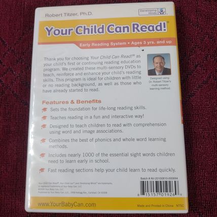 Your Child Can Read! by Robert Titzer-Developing Minds 2009-5 DVD Set Used