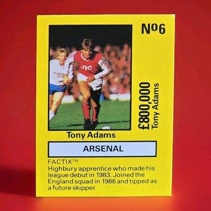 BOSS LEISURE 1986/87 TONY ADAMS ARSENAL ROOKIE