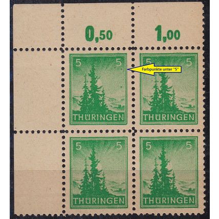 GERMANY Alliiert SBZ [Thüringen] MiNr 0094 AX IV ( **/mnh ) [01] Plattenfehler 4