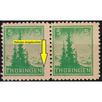 GERMANY Alliiert SBZ [Thüringen] MiNr 0094 AX VI ( **/mnh ) [01] Plattenfehler 2