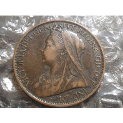 1900 Victoria Veiled Head penny.