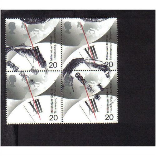 1999 MILLENIUM SERIES INVENTORS TALE CLOCK 20P BLOCK F/U SG2069