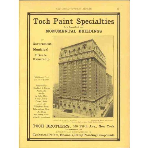 toch brothers inc 1912 la salle hotel paint specialties vintage ad