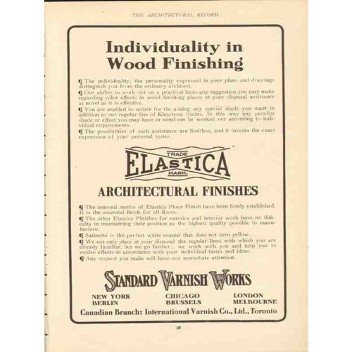 standard varnish works 1910 individuality in wood finishing vintage ad