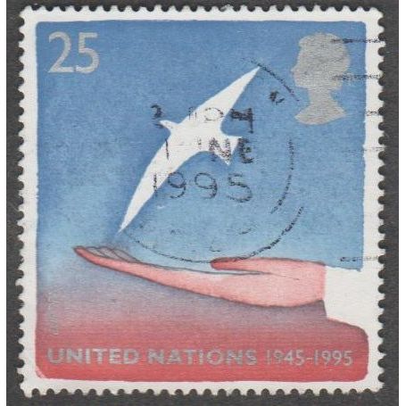 1995 Europa. Peace and Freedom. 25p Value. Hand & Dove. Very Fined Used