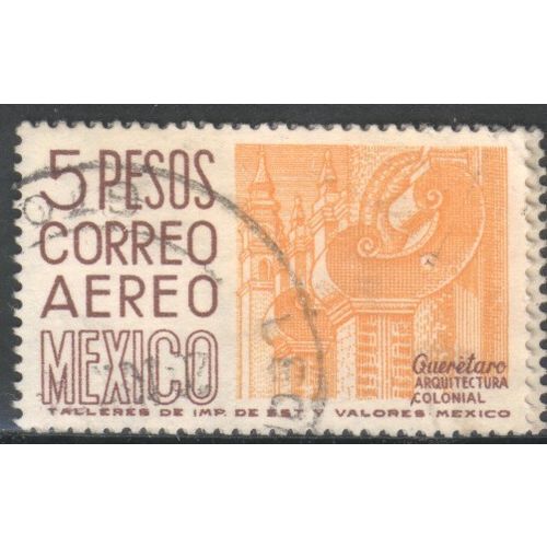 Mexico 1950 (Air) - SG1017a - 5c orange/brown - Architecture Queretaro - used