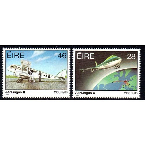 Ireland 1986 50th Anniversary of Aer Lingus set of 2, MNH, 637/8