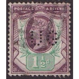 GB 1887 SG 198 Used - Perfin - (D-018)