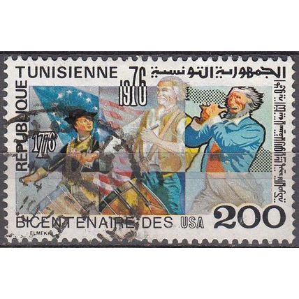 Tunisie 1976 Michel 895 O Cote (2005) 1.00 Euro Bicentenaire des Etats-Unis