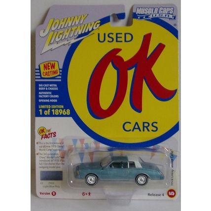 JOHNNY LIGHTNING ' USED OK CARS ' 1978 CHEVY MONTE CARLO ( 2021)
