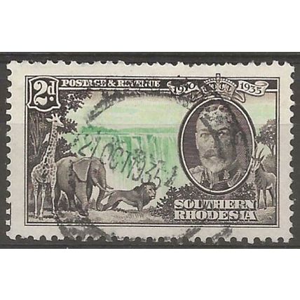 Southern Rhodesia 1935 SG32 2d Emerald & Sepia Silver Jubilee Fine Used .