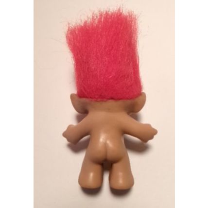 Vintage Ace Novelty 3" Treasure Troll Red Hair Red Star Jewel