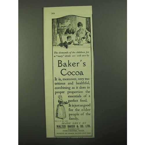 1921 Baker's Cocoa Ad - Demands of the Children