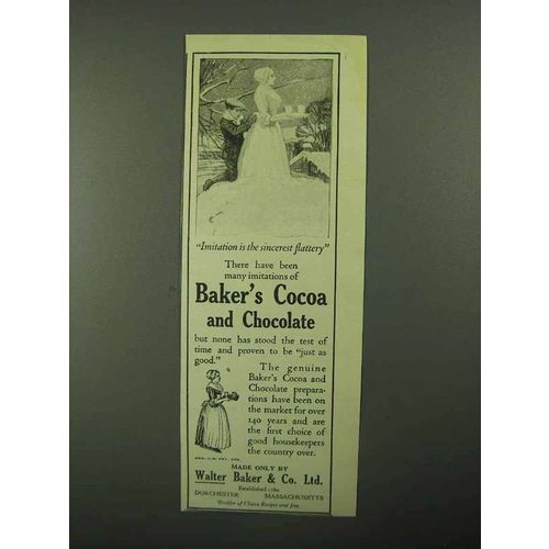 1921 Baker's Cocoa and Chocolate Ad - Flattery