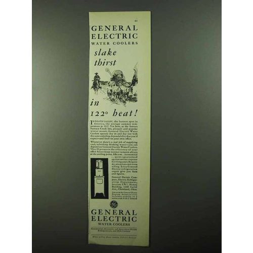 1931 General Electric Water Cooler Ad - Slake Thirst
