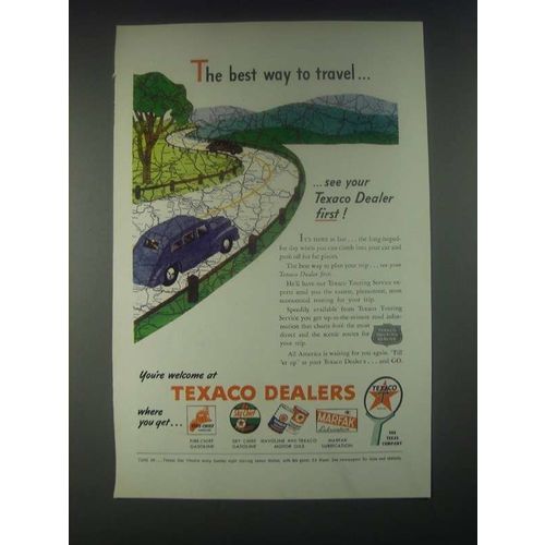 1946 Texaco Oil Ad - The Best Way to Travel