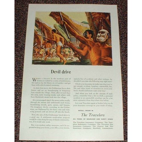 1947 Travelers Insurance Ad, Devil Drive Celebesians!