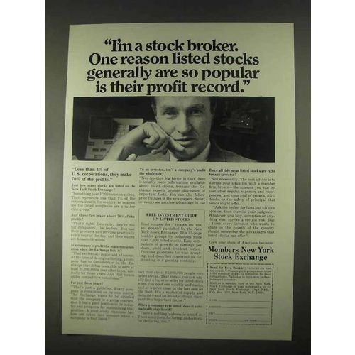1967 Members New York Stock Exchange Ad - So Popular