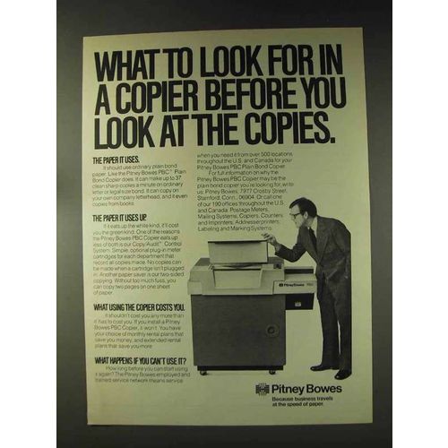 1976 Pitney Bowes PBC Plain Bond Copier Ad - Look For