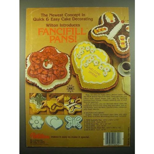 1980 Wilton Fancifill Pans Ad - Butterfly, Petal and Double Heart