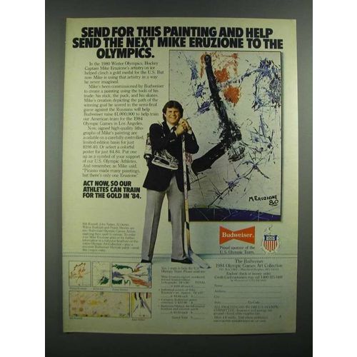 1982 Budweiser Beer Ad - Mike Eruzione