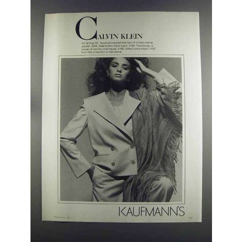1982 Kaufmann's Ad - Calvin Klein Sailor Pant, Blouse