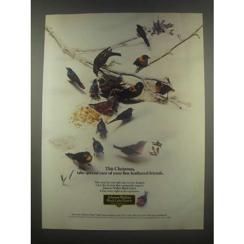 1985 Johnnie Walker Black Label Scotch Ad - Fine Feathered Friends