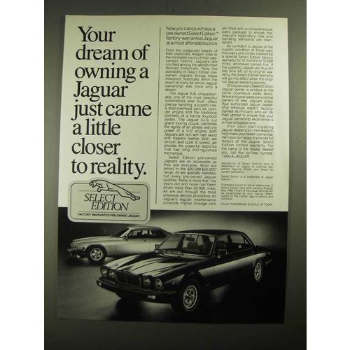 1987 Jaguar SJ6 and XJ-S Ad - A Little Closer to Reality
